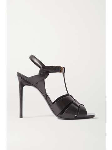 SAINT LAURENT Tribute Sandalen aus Leder in Flechtoptik
