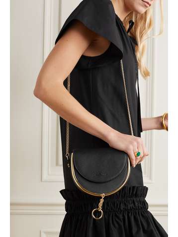 SEE BY CHLOÉ Mara embellished textured-leather shoulder bag