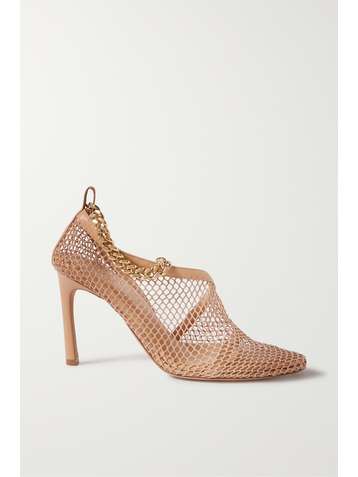 BOTTEGA VENETA Pumps aus Netzmaterial und Leder mit Kette