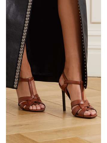 SAINT LAURENT Tribute woven leather sandals