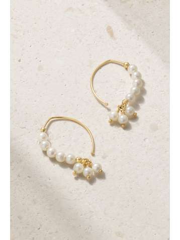 MIZUKI 14-karat gold pearl earrings
