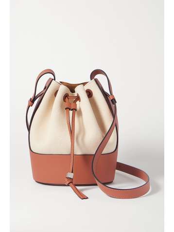 LOEWE Balloon kleine Beuteltasche aus Baumwoll-Canvas und Leder