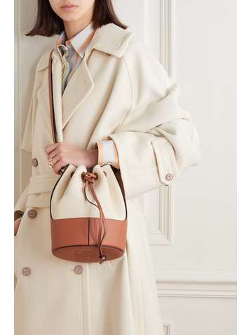 LOEWE Balloon kleine Beuteltasche aus Baumwoll-Canvas und Leder