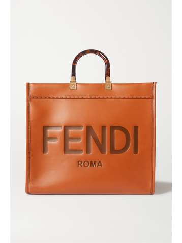 FENDI Sunshine Shopper debossed leather tote