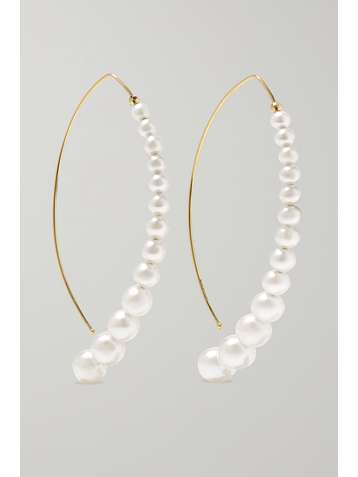 MIZUKI 14-karat gold pearl earrings