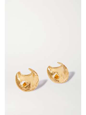 ALIGHIERI The Shield of Poetry gold-plated earrings