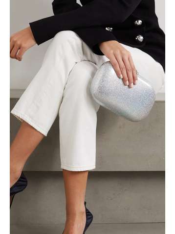 JEFFREY LEVINSON Elina PLUS glittered rainbow enamel clutch