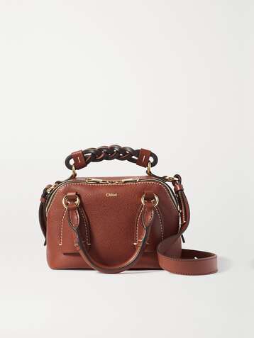 CHLOÉ Daria small textured and smooth leather tote