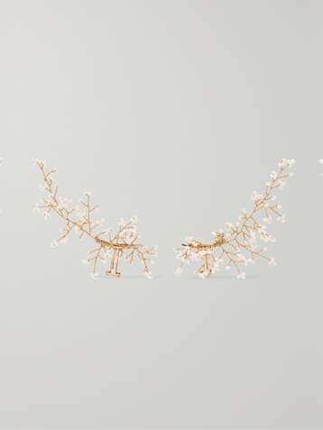 14 / Quatorze Baby's Breath gold-plated pearl ear cuffs