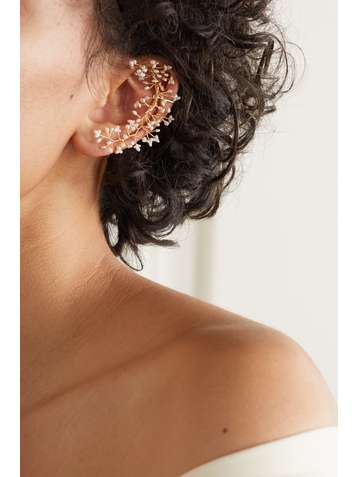 14 / Quatorze Baby's Breath gold-plated pearl ear cuffs