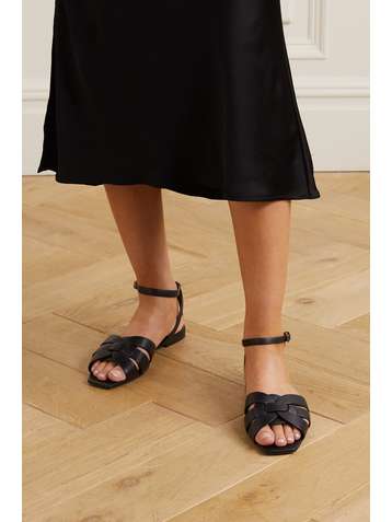 SAINT LAURENT Nu Pieds woven leather sandals