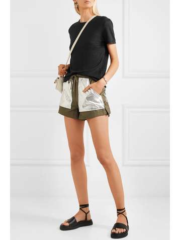 NINETY PERCENT Linen-jersey T-shirt