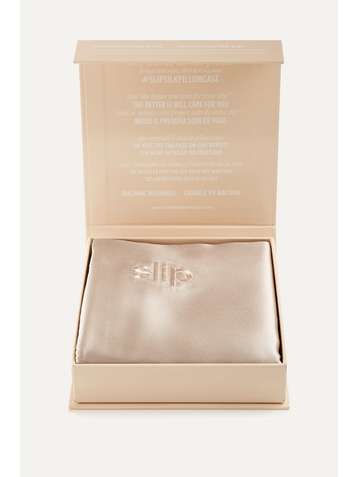 SLIP Embroidered silk-satin Euro sham pillow