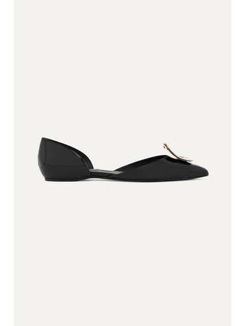 ROGER VIVIER Dorsay patent-leather point-toe flats