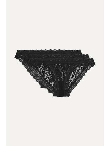 HANKY PANKY Signature set of three stretch-lace Brazilian briefs