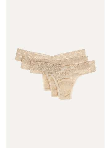 HANKY PANKY Signature Set aus drei tief sitzenden Strings aus Stretch-Spitze