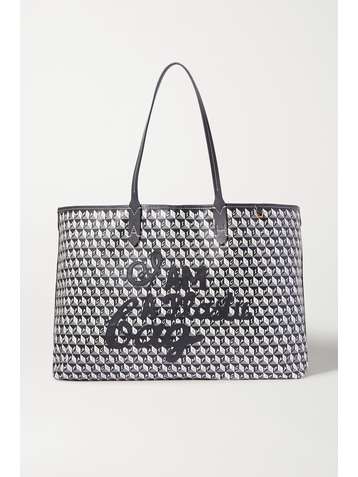ANYA HINDMARCH + NET SUSTAIN I Am A Plastic Bag large leather-trimmed printed coated-canvas tote