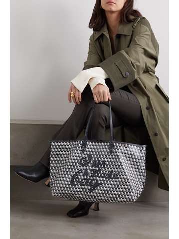 ANYA HINDMARCH + NET SUSTAIN I Am A Plastic Bag large leather-trimmed printed coated-canvas tote