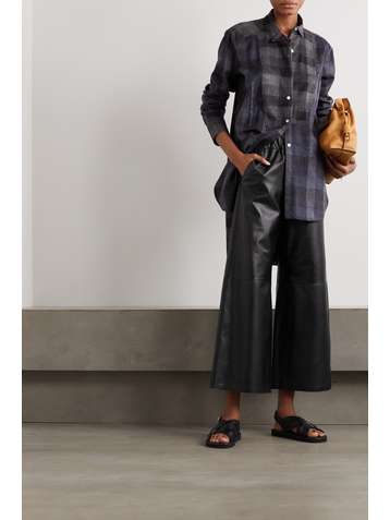 LOEWE Leather wide-leg pants