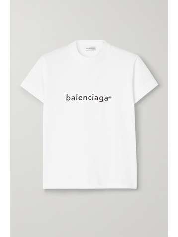 BALENCIAGA Printed cotton-jersey T-shirt