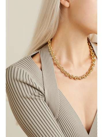 LAURA LOMBARDI Cable gold-plated necklace