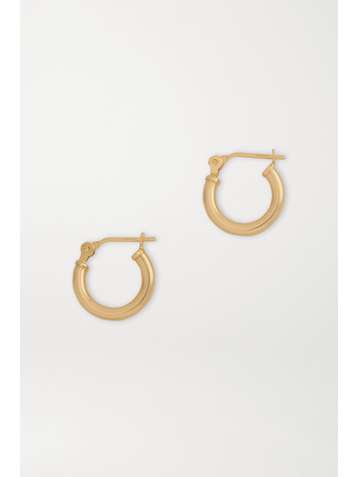 LOREN STEWART + NET SUSTAIN gold hoop earrings