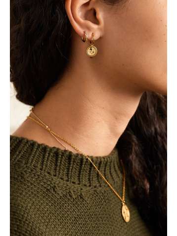 LOREN STEWART + NET SUSTAIN gold hoop earrings