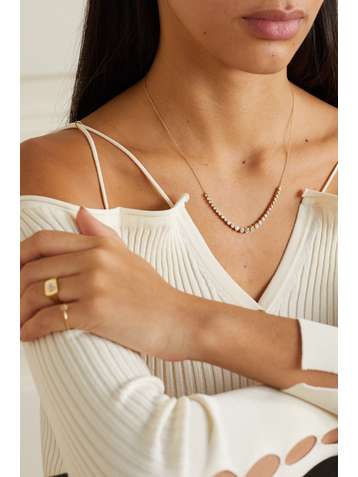 STONE AND STRAND Let It Slide 10-karat gold diamond necklace