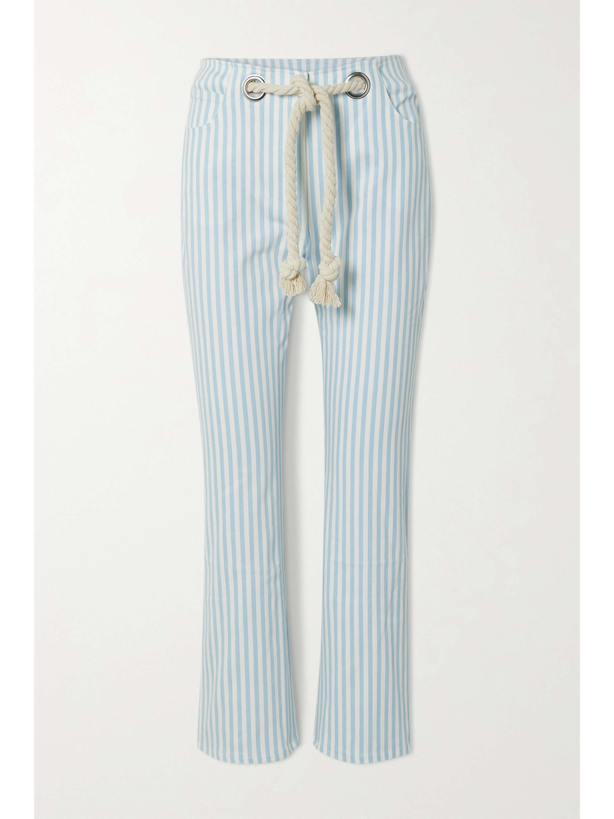 Tommy cropped belted cotton-blend 