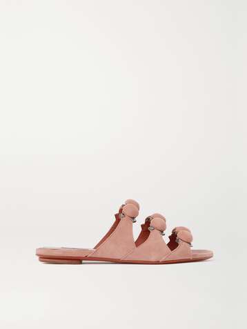 ALAÏA Bombe studded suede slides