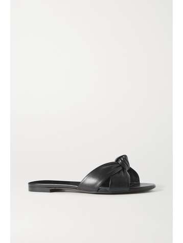SAINT LAURENT Claquettes en cuir à nœuds Power