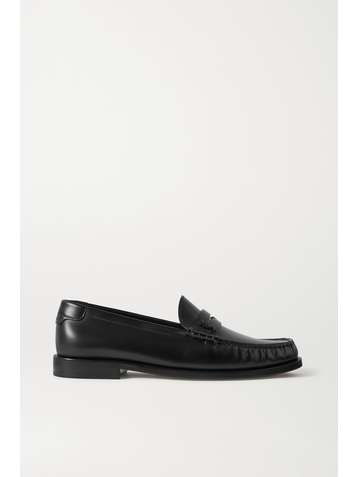 SAINT LAURENT Logo-appliquéd leather loafers