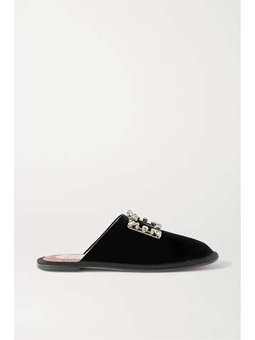 ROGER VIVIER Hotel Vivier crystal-embellished velvet slippers