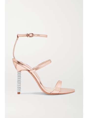 SOPHIA WEBSTER Rosalind crystal-embellished metallic leather sandals