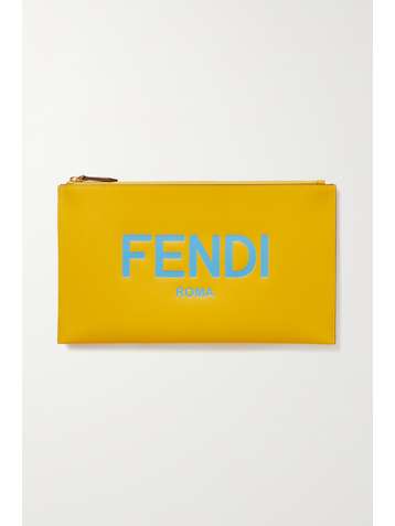 FENDI Debossed leather pouch