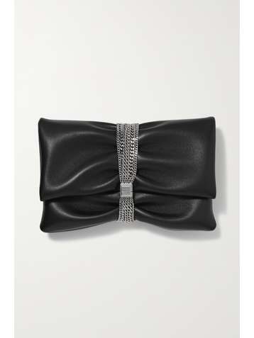 JIMMY CHOO Pochette en cuir à fronces et à ornements Daisy