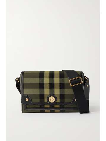 BURBERRY Sac porté épaule en toile à carreaux et finitions en cuir
