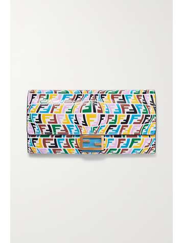 FENDI Baguette embossed leather clutch