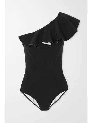 LISA MARIE FERNANDEZ Maillot de bain asymétrique à volants Arden - NET SUSTAIN