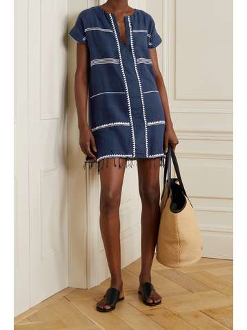 LEMLEM + NET SUSTAIN Nuna embroidered cotton tunic