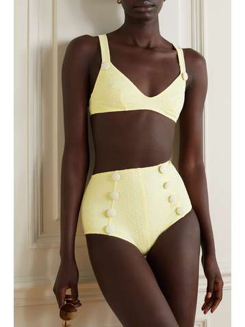 LISA MARIE FERNANDEZ + NET SUSTAIN Magdalena Bikini aus Seersucker