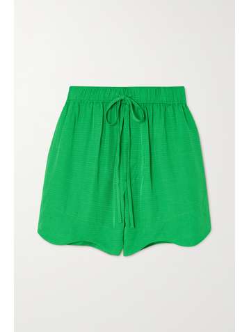 GANNI Scalloped jacquard shorts