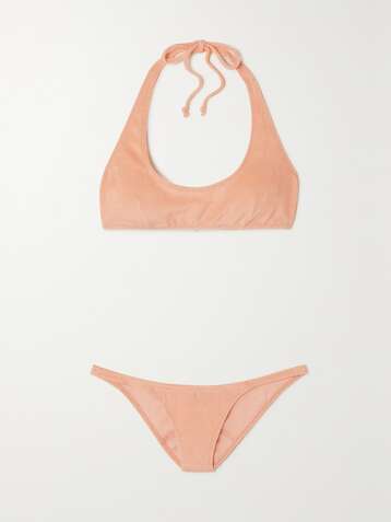 LISA MARIE FERNANDEZ + NET SUSTAIN Amber Bikini aus Frottee aus einer Baumwollmischung