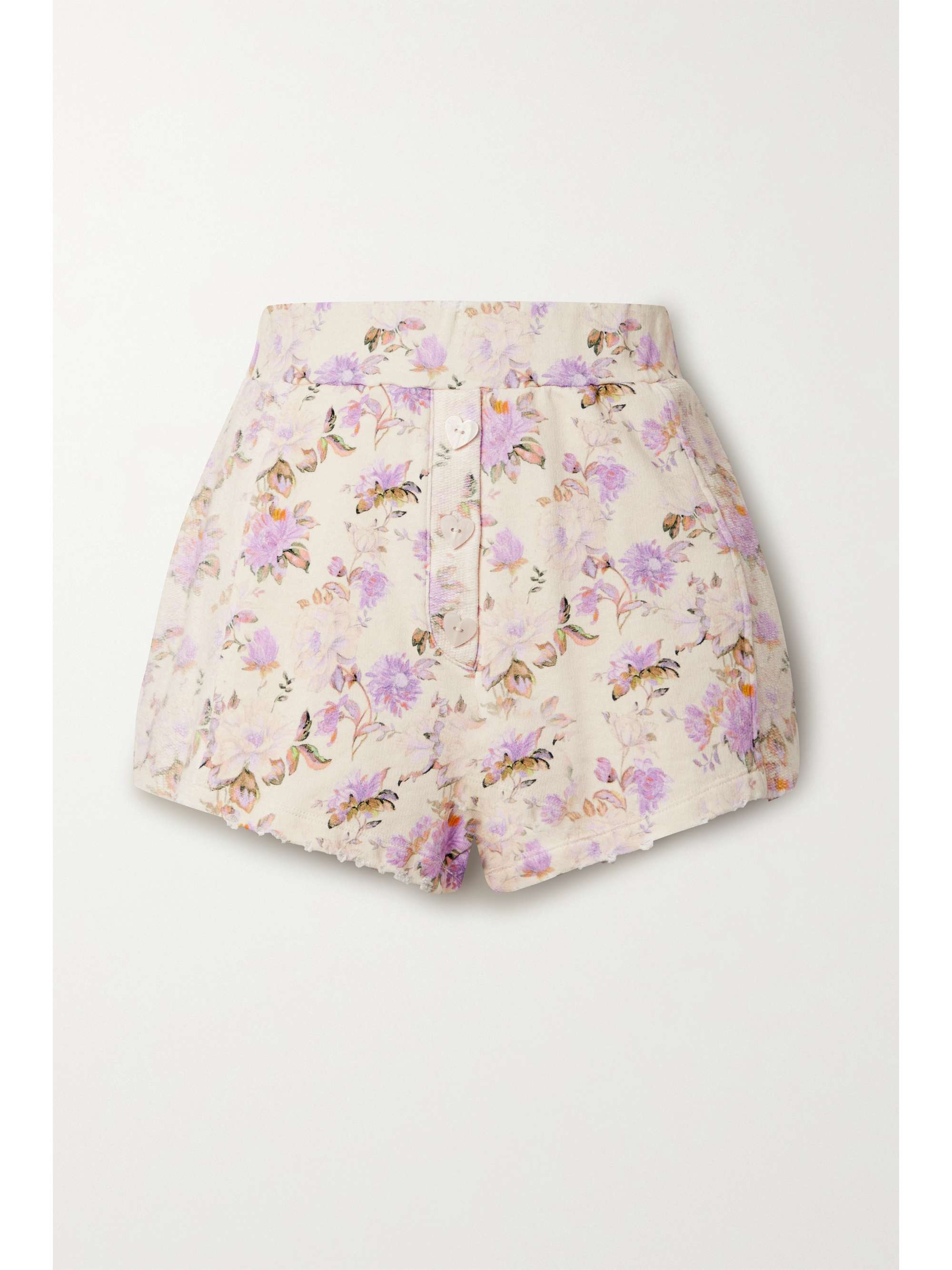 Cream Renato distressed floral-print 