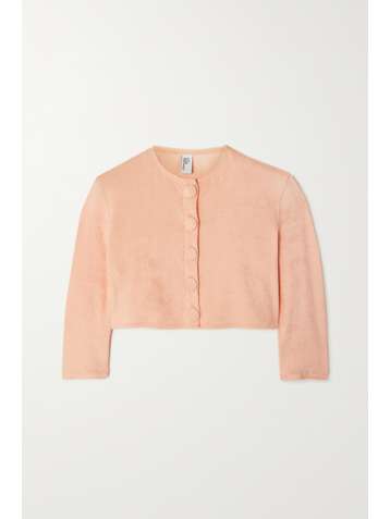 LISA MARIE FERNANDEZ + NET SUSTAIN cropped cotton-blend terry cardigan