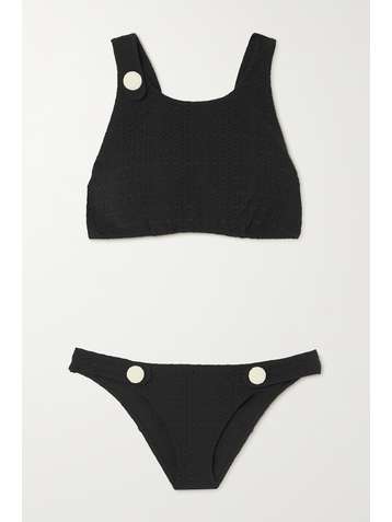LISA MARIE FERNANDEZ Bikini en crépon à boutons - NET SUSTAIN