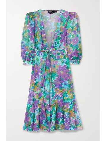 PATBO Gabi floral-print crepon midi dress