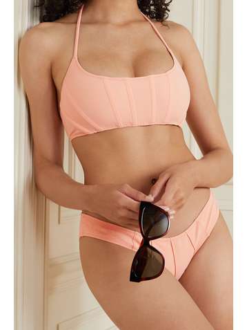 LISA MARIE FERNANDEZ + NET SUSTAIN Corset Neckholder-Bikini aus Stretch-Crêpe