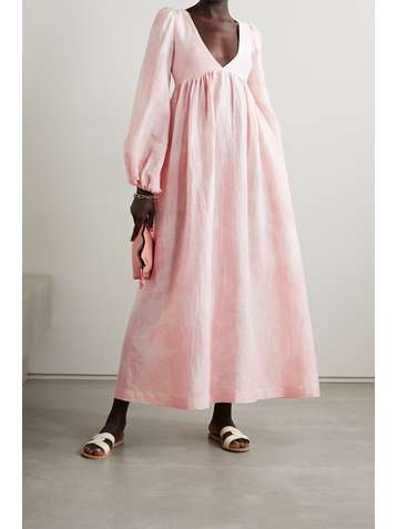 LISA MARIE FERNANDEZ Robe longue en gaze de lin et coton mélangés Carolyn - NET SUSTAIN