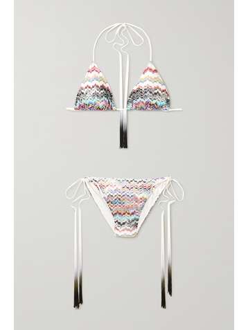MISSONI Mare Triangel-Bikini aus Häkelstrick mit Neckholder